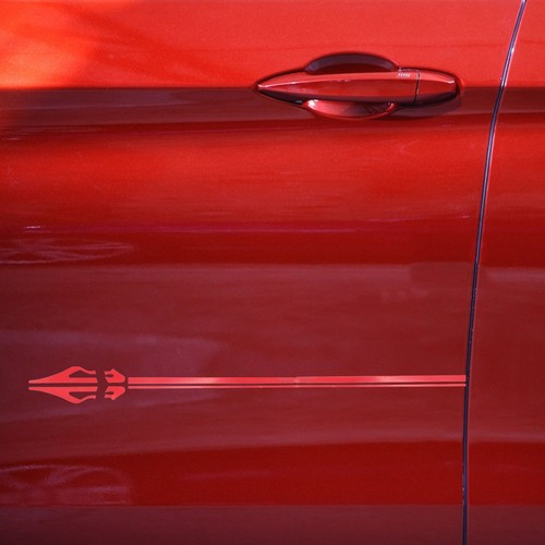 Car side body sticker red - body,